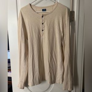 J Crew Cream Mens Large Henley